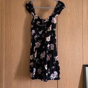 Black floral dress.